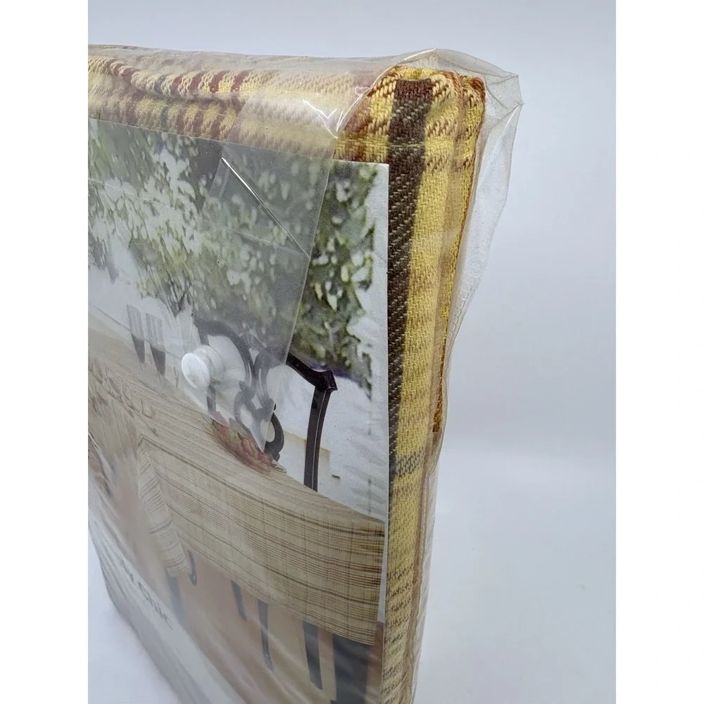 Vintage New Stock 1970s Plaid Cotton Tablecloth 52x 70
